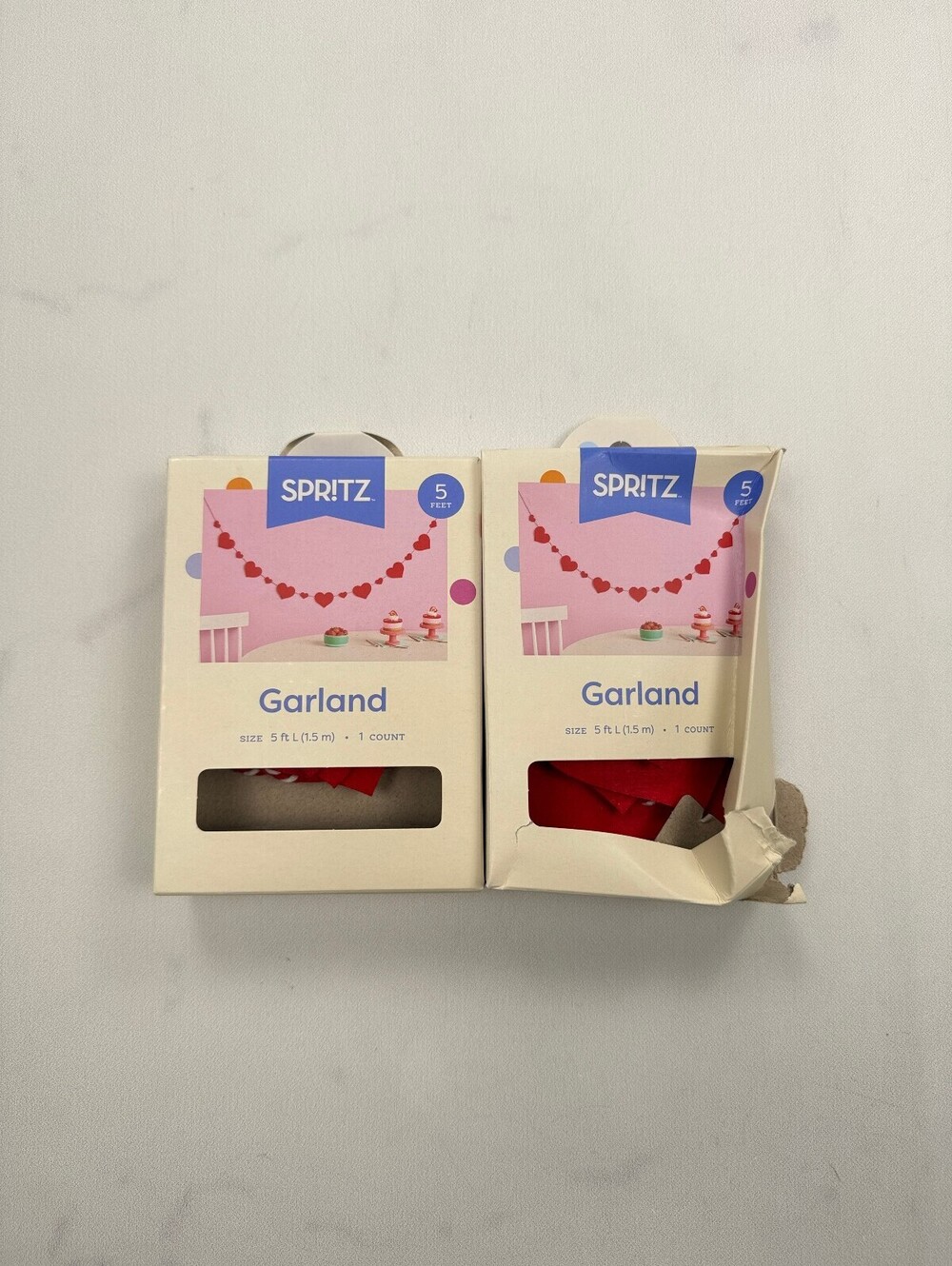 Spritz Garland Hanging Decoration Red Modern Classic Showstopper Lot of 2